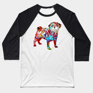 Graffiti Pug dog Baseball T-Shirt